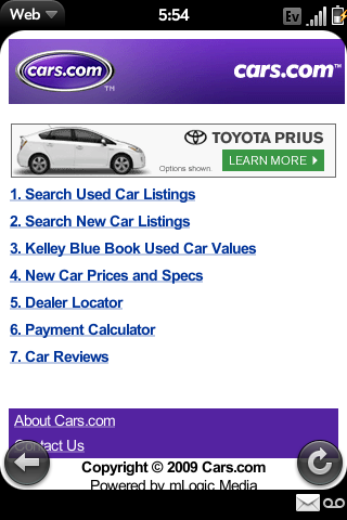 Cars.com mobile site